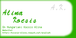 alina kocsis business card